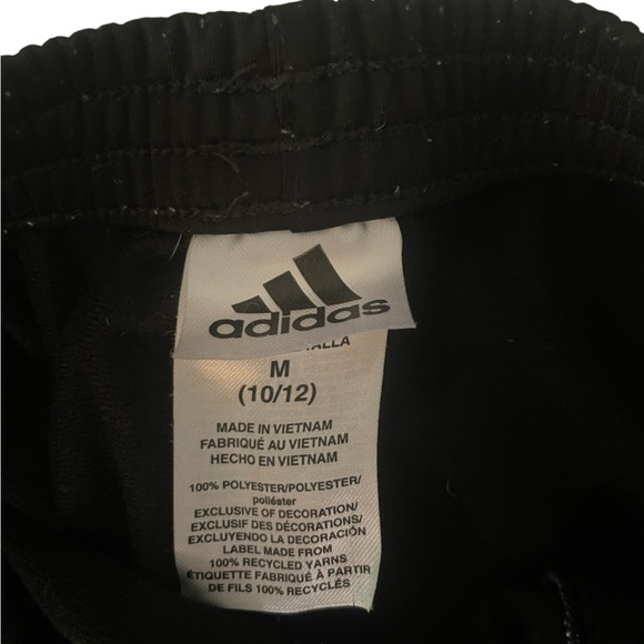 Adidas Unisex Black White Three Strip Active Pants Size Youth Medium 10-12 - Picture 2 of 7